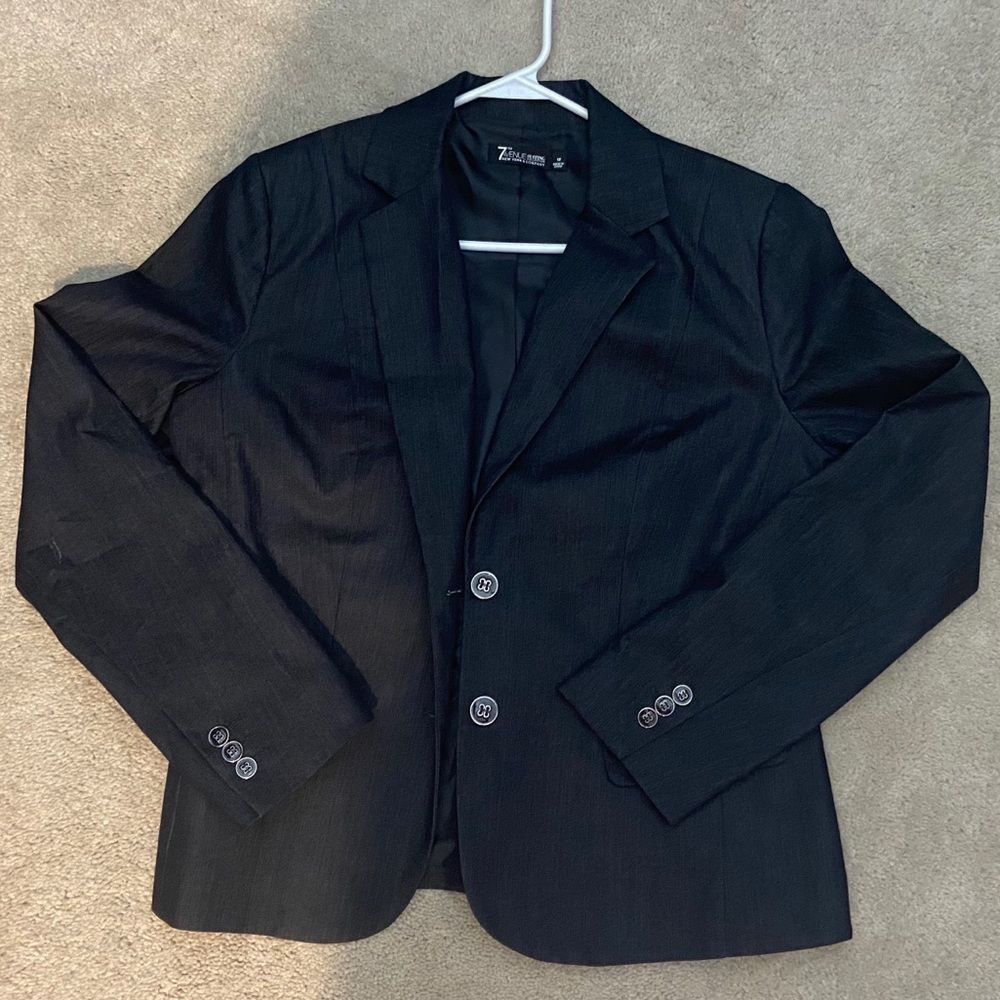 New York & Co fitted blazer navy blue sz 12 NWOT